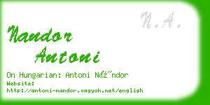 nandor antoni business card